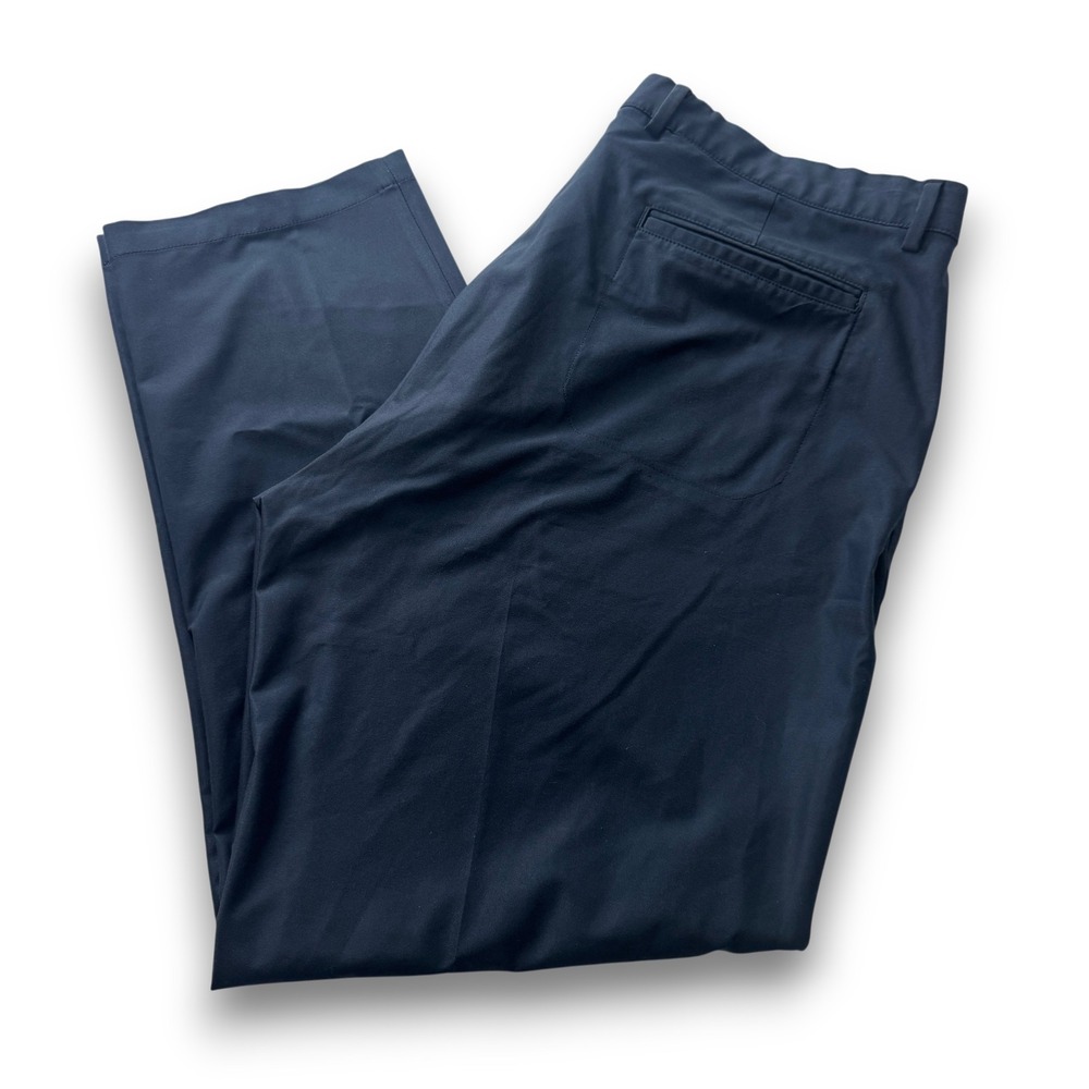 Greg Norman Mens Navy Blue ML75 Golf Pants Performance Flat Front TL110650